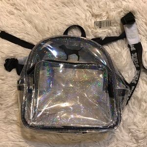 PINK mini backpack clear